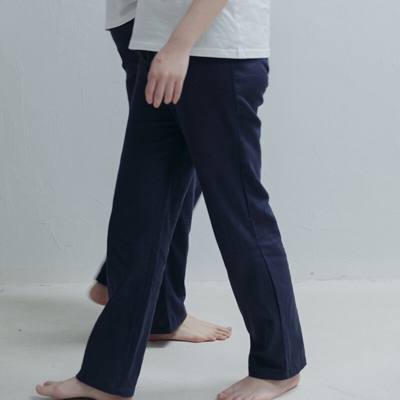 Spring and autumn cotton men's pajamas solid color home pants summer cotton gauze pajamas air conditioning pants pants