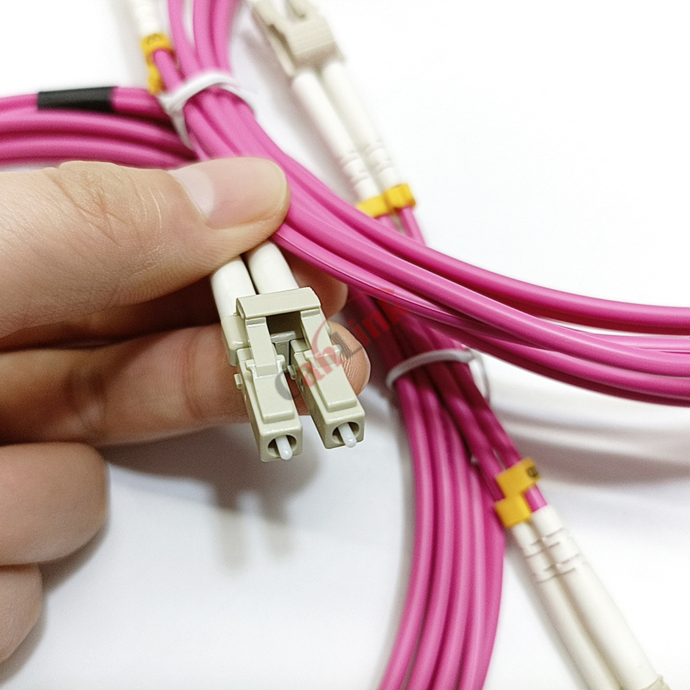 10 stk/parti lc-lc  om4 multimodus fiberkabel 3.0mm multimodus dupleks lc-upc fiberoptisk genser patchkabel 1/2/3/5m