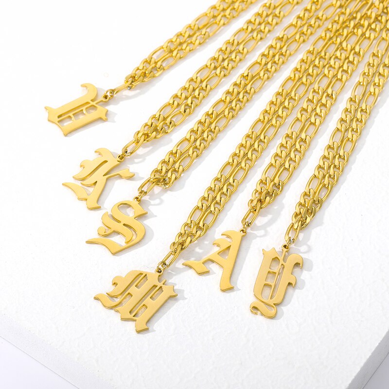 Initial fußkettchen für frauen Gold Kette knapp fußkettchen frauen boho edelstahl fußkettchen alt englisch schrift initialen Knöchel Armbinde