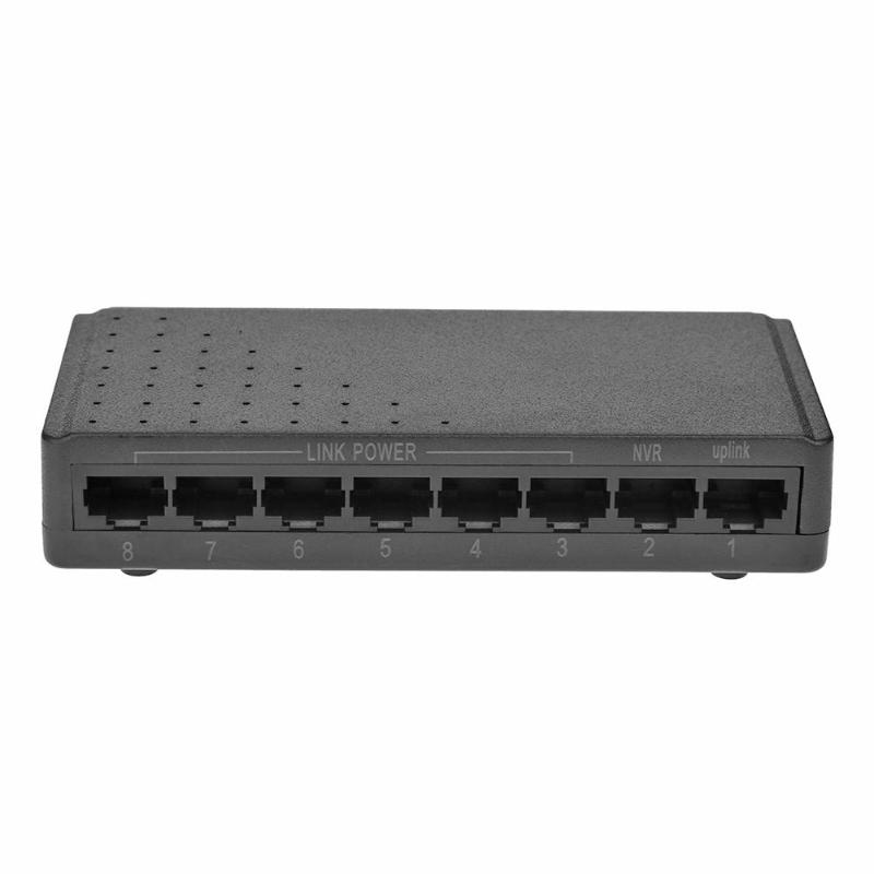 8 poorten Familie Netwerk Systeem 6 + 2 PoE Switch Injector Power Over Ethernet zonder Power Adapter