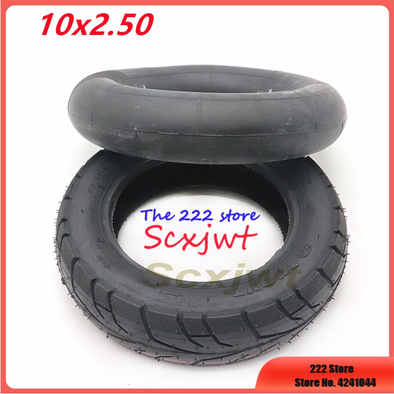 Neumático sin cámara de 10 pulgadas, 10x2,50, se adapta a patinete eléctrico, neumático de bicicleta de conducción de equilibrio, 10x2,5, neumático exterior de tubo interior