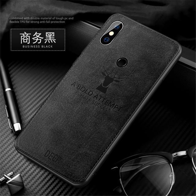 Funda de ciervo con textura de tela magnética para Xiaomi Mi 11 10 10T 10S 9SE Redmi Note 9 8 7 Pro K20 K40 funda trasera suave de TPU con imán incorporado: Lona / Negro