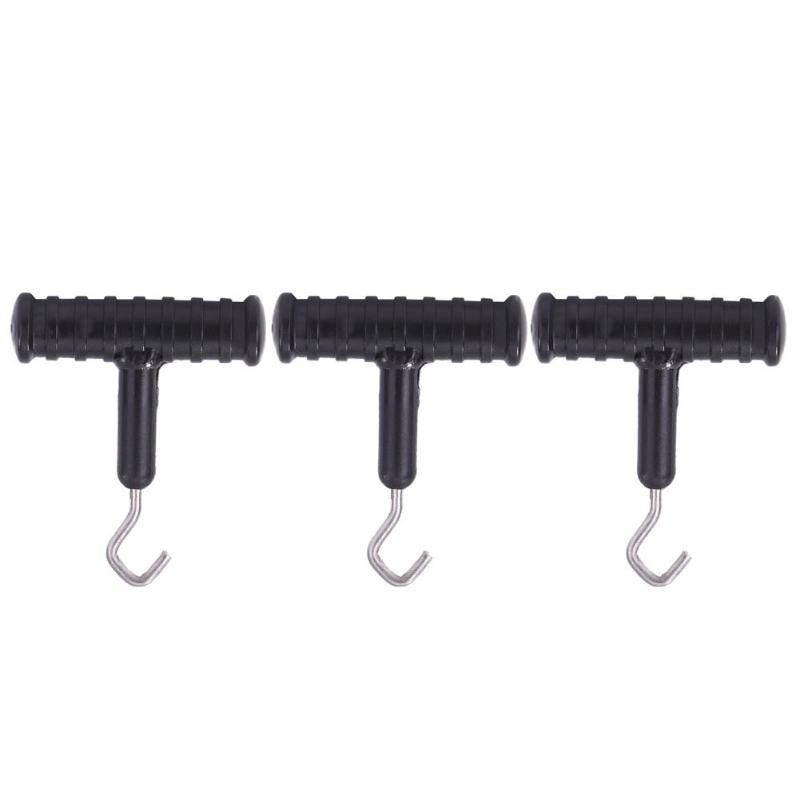 3pcs/set Stainless Steel Fishing Knot Puller Carp Rig Making Tool Hook Knot tool Terminal Tackle of Carp Rig Fishing Accessories: Black