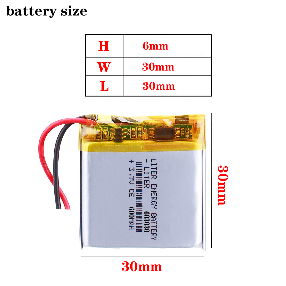 3.7V 603030 600mah bateria litowo-polimerowa robić tachografów głośnikowych zabawek, GPS TK103, zegarki GEOZON