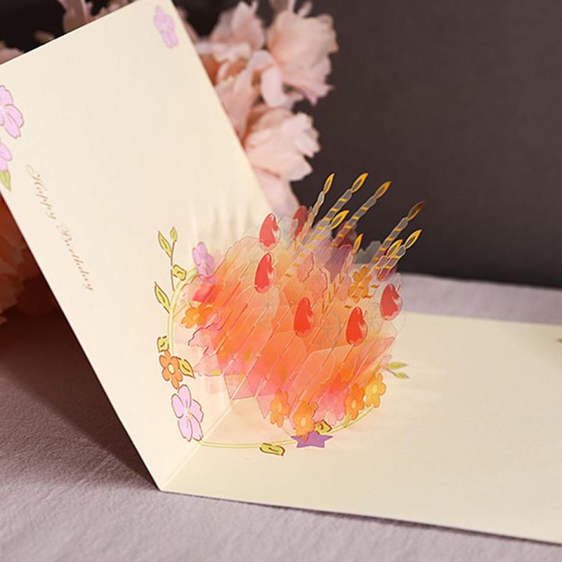 Happy birthday postcard greeting card 3D card birthday custom greeting invitation card E3Q0
