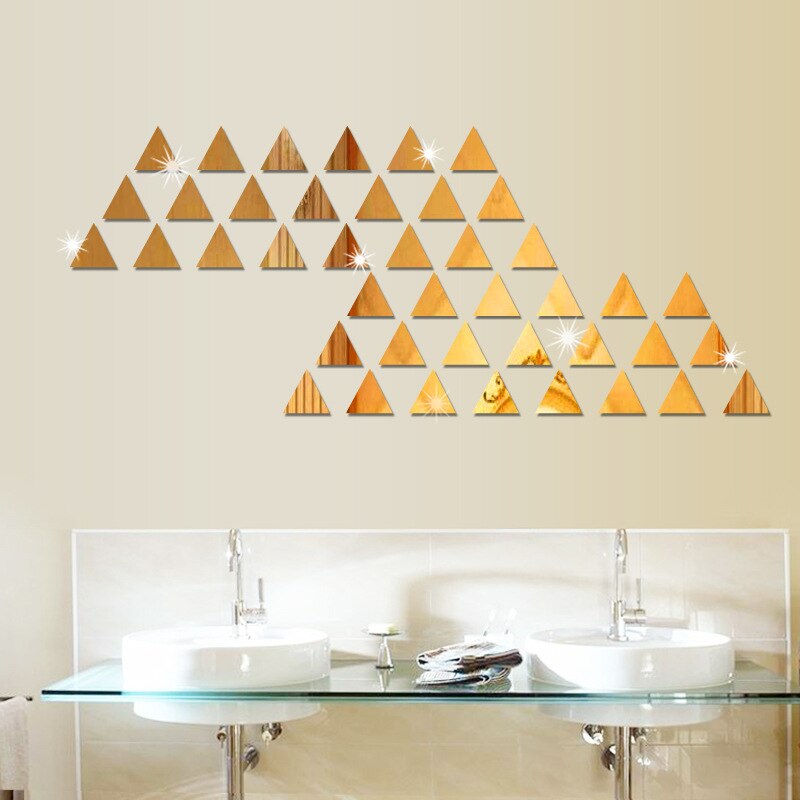 Autocollants muraux en forme de Triangle, 100 pièces, étiquette décorative pour la chambre d'un enfant et le salon, Sticker mural bricolage pièces