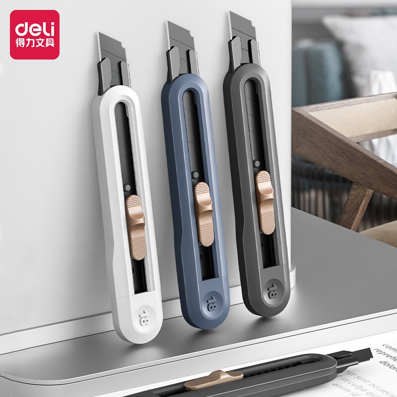 Deli Nusign Retractable Aluminum Utility Knife Box Cutter Metal Blades 18MM Self-Lock Paper нож School Office Stationery