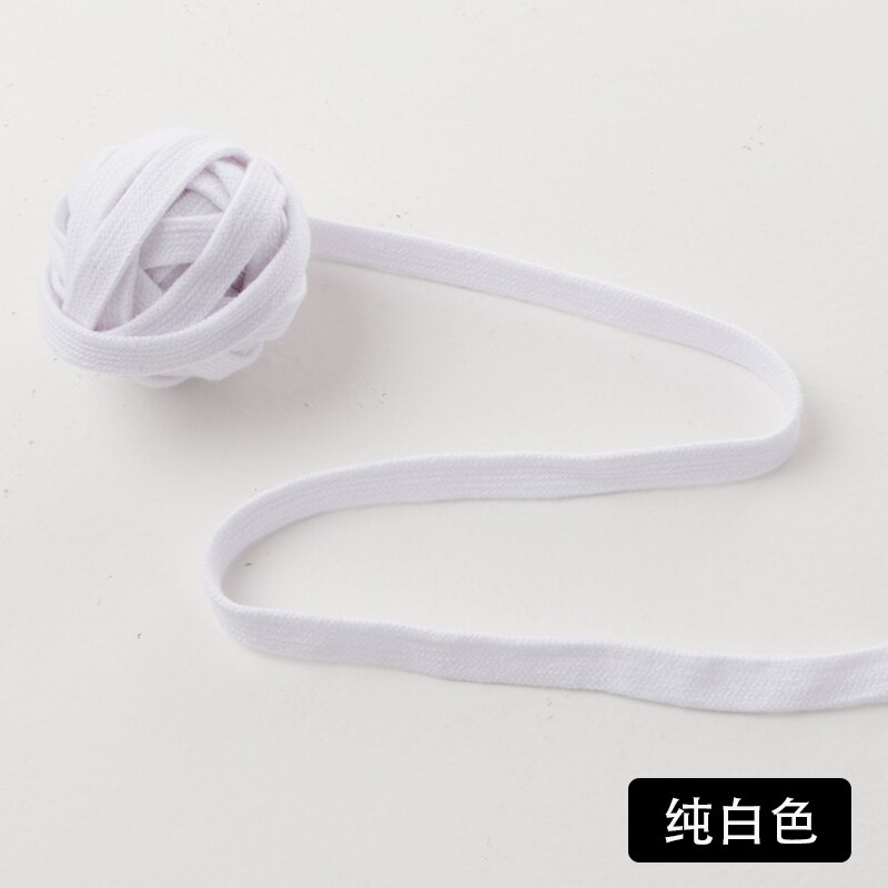 Effen Kleur Eenvoudige Duurzame Non Pilling Pure Katoenen Touw Voor Kleding Riem Schoenveter Materiaal: Pure White