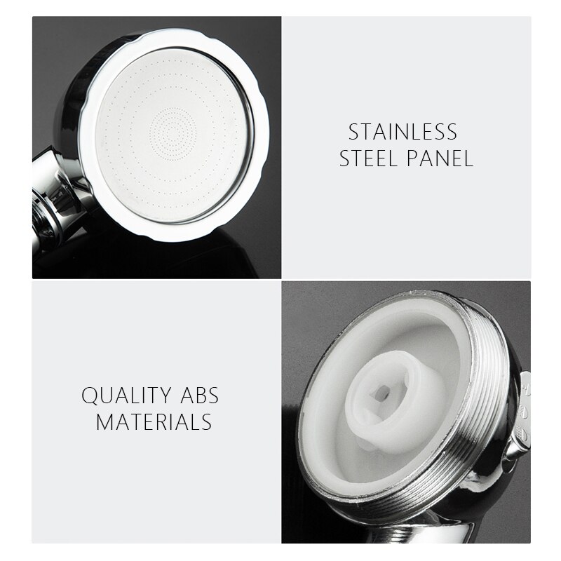 Handheld Shower Head Adjustable 360 Degrees Rotating Water Saving Shower Head 3 Mode Water Pressure Shower Head With Stop Button