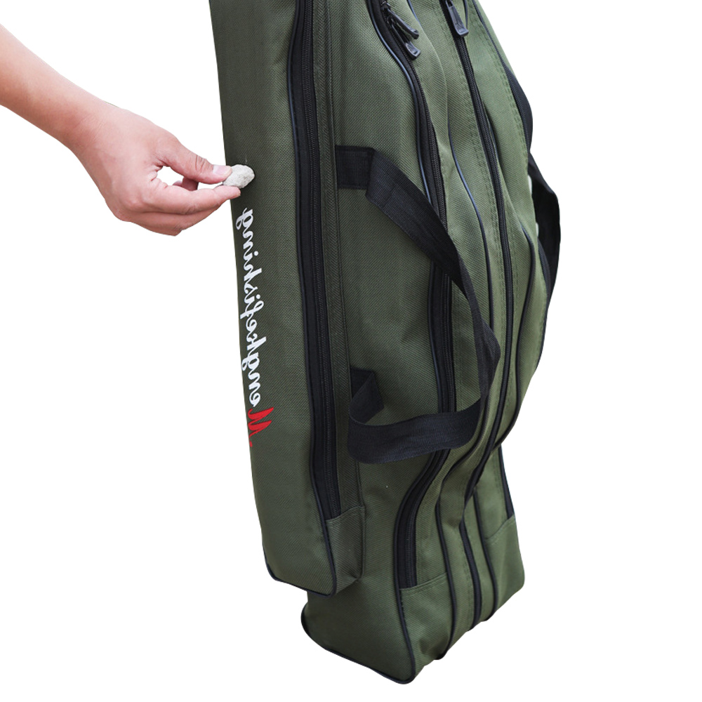 bags tackle bag Canvas Foldable Fishing Rod Reel Fishing Tackle 2/3 Layers