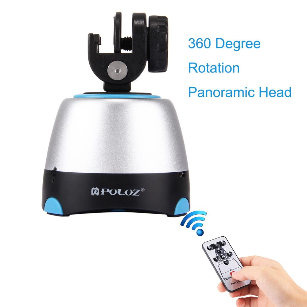 PULUZ 360 Grad Rotation Panorama Kopf Stativ Bluetooth Remote Panorama Fotografie Mit Fernbedienung Montieren Telefon Klemme: Blue Panoramic Head