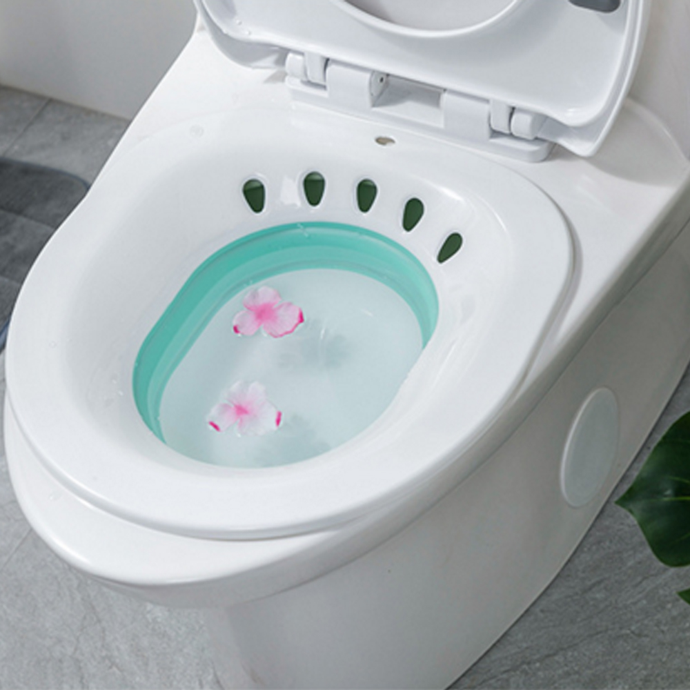 Foldbart hoftebadekar sitzbad til toilet moderskabshæmorider undgå huk: Grøn