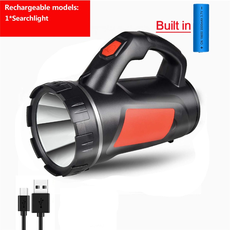 280W Long Use LED Torch Camping Water Resistant Search Light Powerful Lantern With Side Night light Handle Spot Lamp 18650: Type G