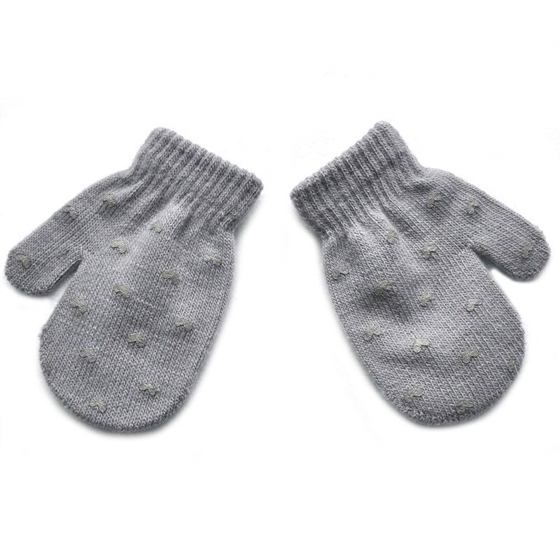 Gants d&#39;hiver pour -né, motif étoile et cœur, mitaines en tricot doux, chauds pour enfants, garçons et filles: Grey heart