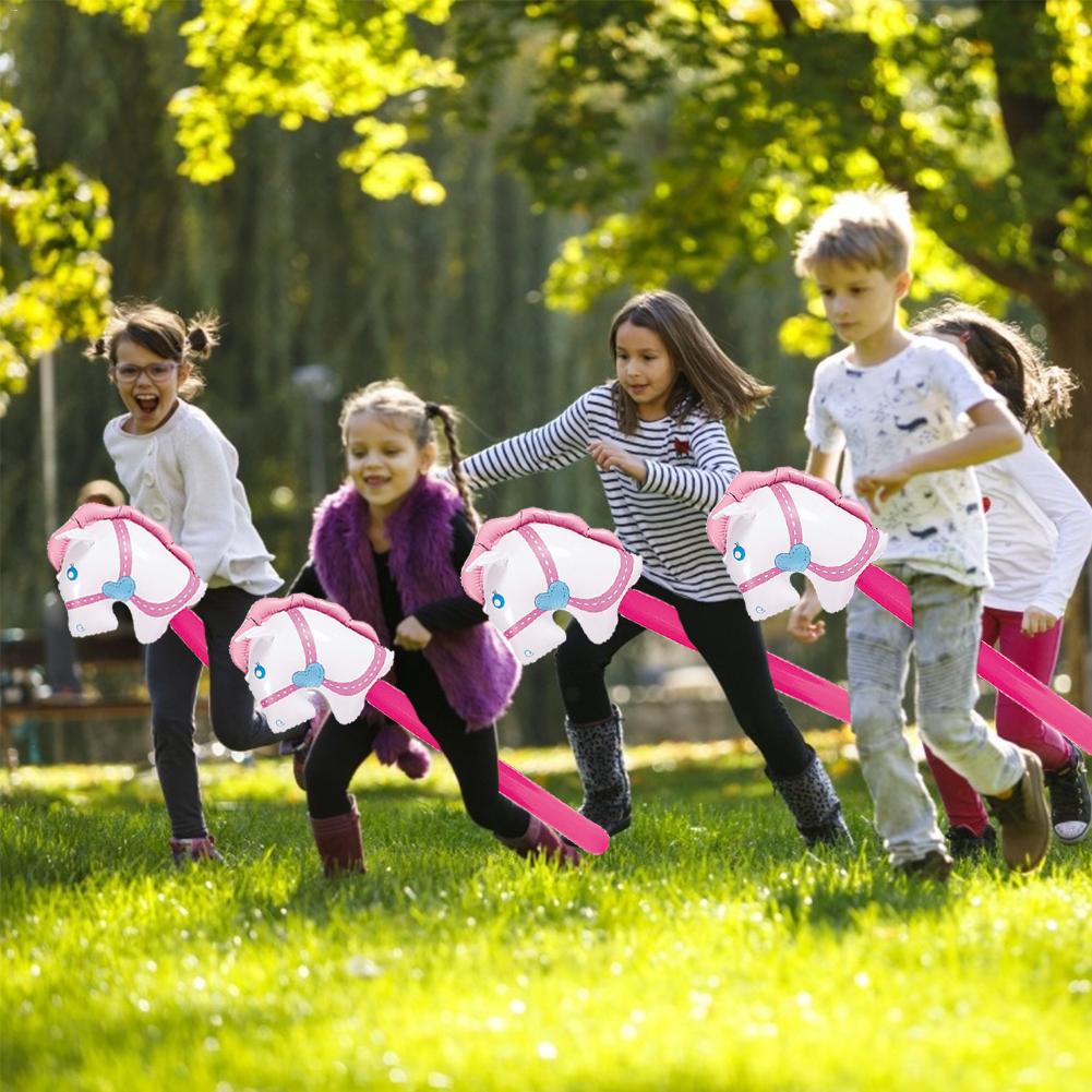 Opblaasbare Cowgirl Stok Paard Opblaasbare Paard Hoofden Stok Outdoor Educatief Speelgoed Voor Kinderen Baby 'S Verjaardag Cadeaus