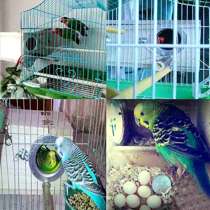 Parakeet Nest Box Bird Cage with Natural Pine Wood Bird Nest Breeding Box Cage for Budgie Cockatiel Conure Parrot Bird Egg Nest