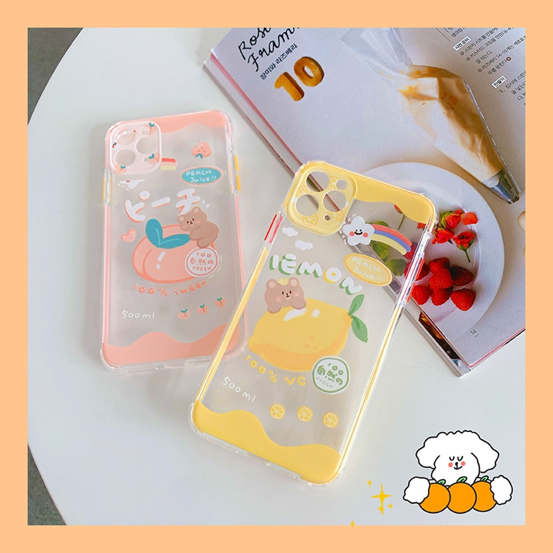Fruit bear color edge telefon etuier til huawei  p30 p30 pro  p40 p40 pro mate 30 30 pro nova 5 6 7 blødt klart silikone bagcover