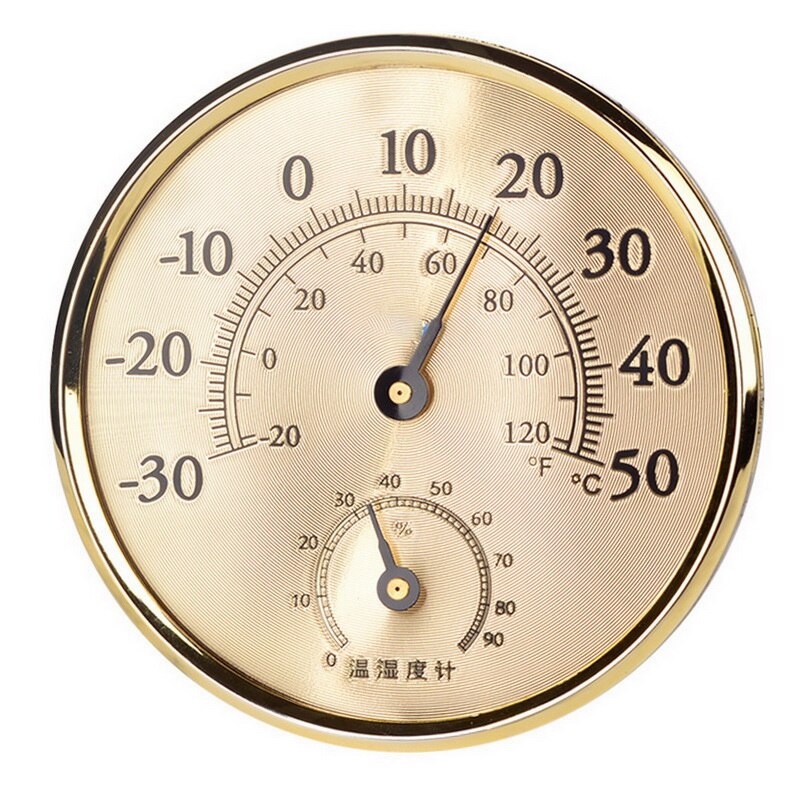 Thermometer Hygrometer Analog Temperature And Humidity Monitor For Bedroom Living Room Office School Golden/silver/blue: A