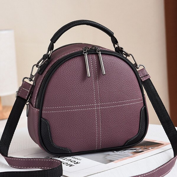 Hjphoebag solid pu läderväska damer crossbody messenger axelväskor vintage handväskor bolsa  yc351: Lila-a