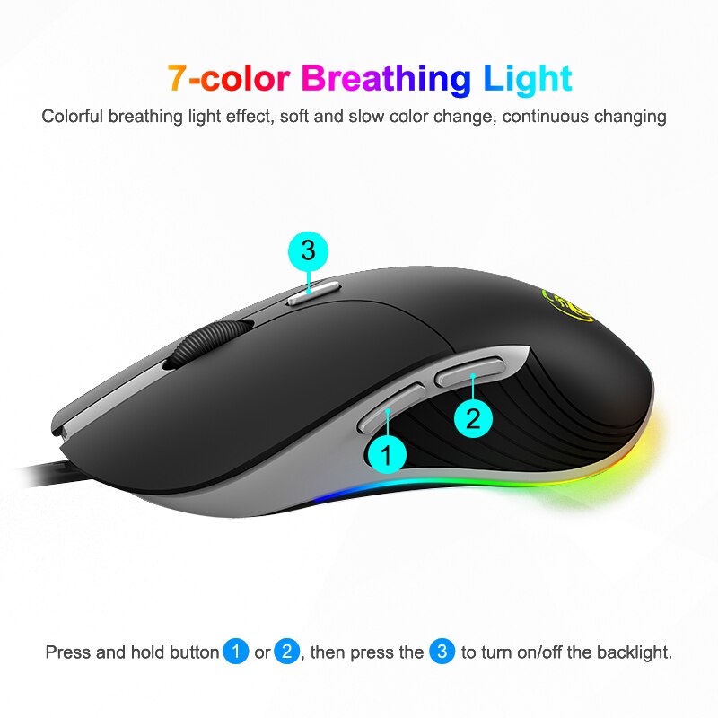 Gaming Mouse Gamer Computer Mouse Wired Ergonomic Mause with Cable 6400DPI Led Game Mice RGB USB Optical PC Mouse with Backlight