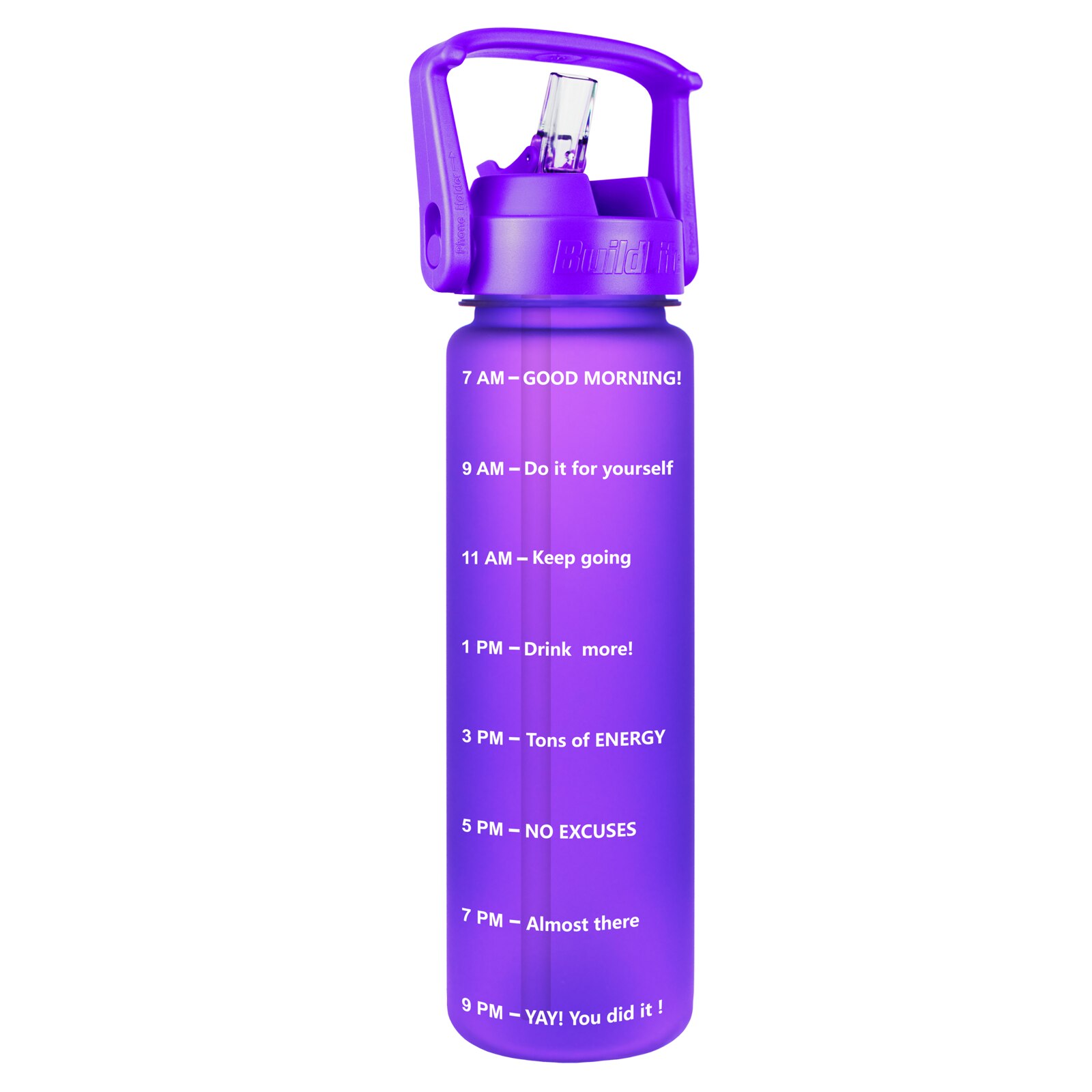Quifit 1L 32oz Water Bottle With Straw Tritan BPA Free Sports Outdoor Camping Cup 32OZ Drinking Wide Mouth Leakproof: Light Purple