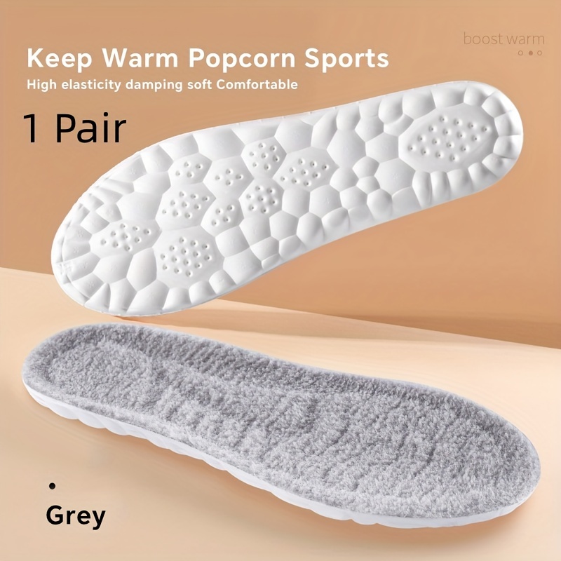 Palmilha esportiva quente em eva com absorção de impacto, confortável, desodorizante, respirável, com amortecimento para homens e mulheres, suporte para o arco do pé e inserção na palmilha.: Branco / 4