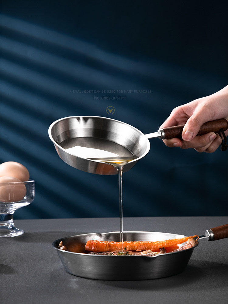 Mini poêle à frire en acier inoxydable 304, petite cuisinière à Induction spéciale, antiadhésive, pour éclaboussures d'huile chaude