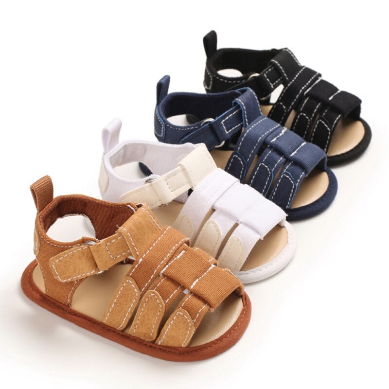 Bébé sandales enfant en bas âge infantile creux doux berceau semelle toile chaussures filles garçons enfants doux berceau Prewalker sandales sabots