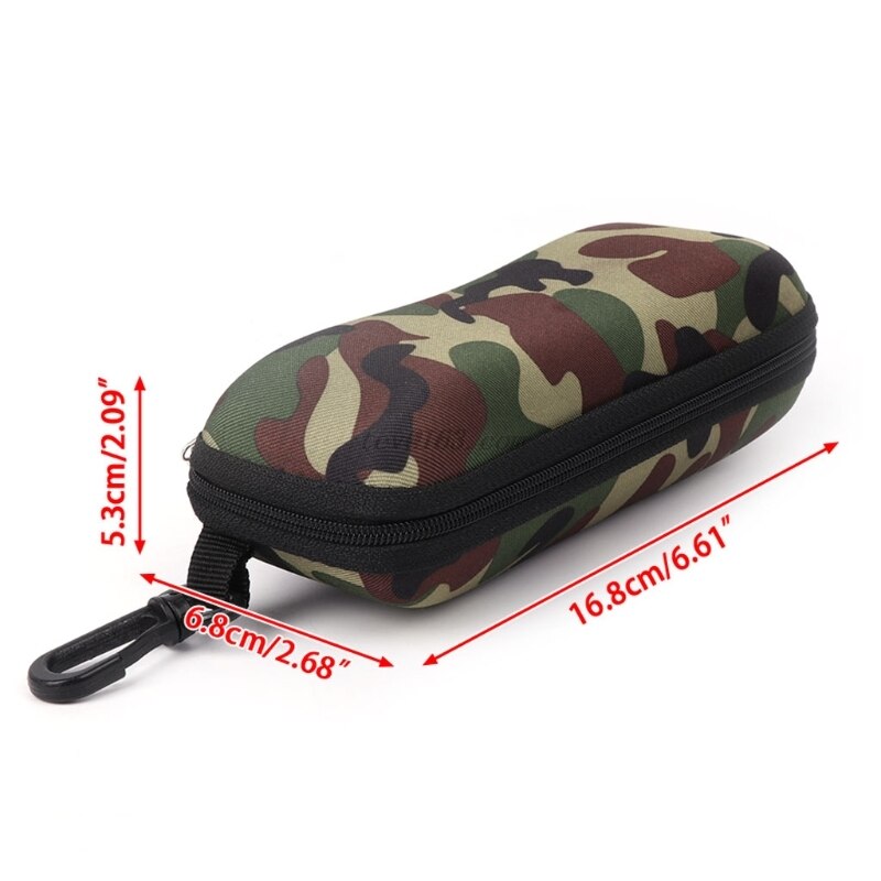 Glazen Doos Zonnebril Case Camouflage Opslag Protector Rits Unisex Container # J