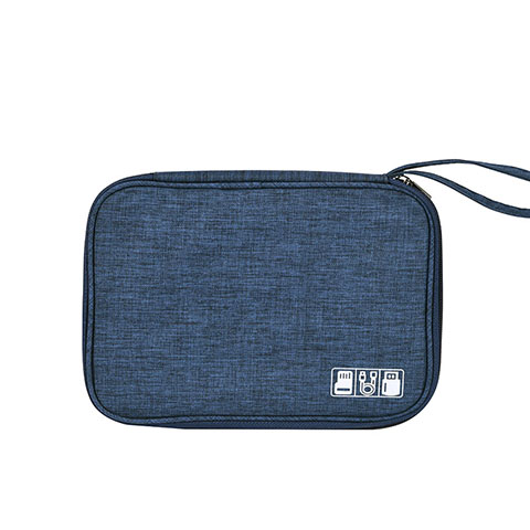 Cable Organiser Bag, Travel Electronics Accessories Bag Organiser for Cables, Flash disk, USB drive, Charger, Power Bank,: Dark Blue