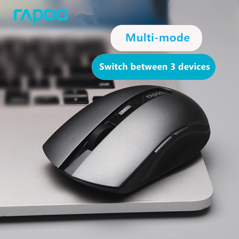 Rapoo 7200M Noiseless Mice Multi-mode Silent Wireless Mouse with 1600DPI Bluetooth-compatible and 2.4GHz for Computer Laptop