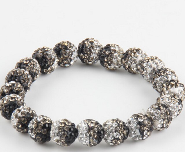 10mm 4 stks/partij j3656 mix Geleidelijke Verandering multicolor gemengde Crystal Disco Pave Ball bead Armbanden Armbanden voor mannen vrouwen: 1
