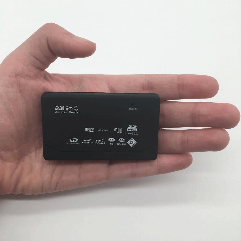 Lecteur de carte mémoire Mini 26-en-1 USB 2.0 haute vitesse pour CF xD SD MS SDHC avec lecteur de carte lumière LED