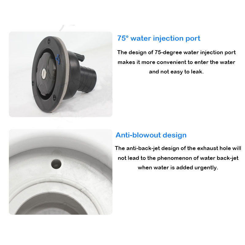 Gravity Water Inlet with Lock Water Tank Filling Port Camper Waterway RV System Boat Camper Trailer White Caravan Accessories