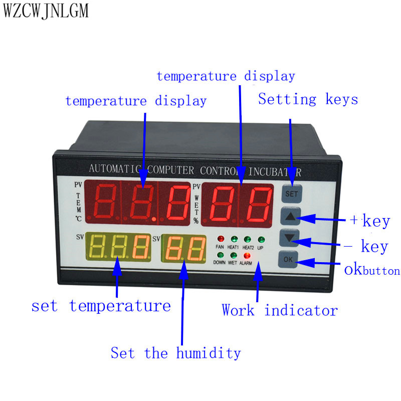 Controlador de XM-18 de incubadora, controlador de temperatura y humedad de alta precisión, incubadora automática multifunción de 220V o 110V