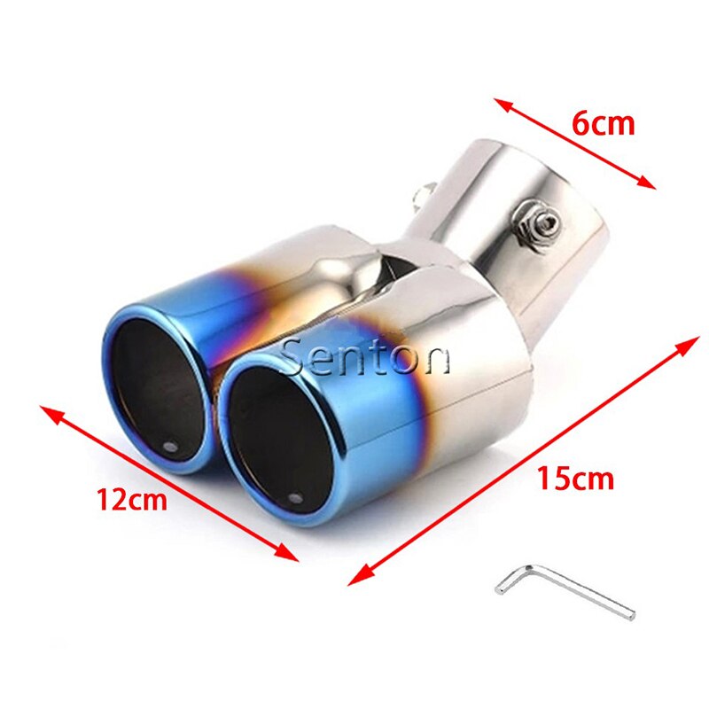 1pcs Car Twins Rear Exhaust Tip Muffler Tail Pipe Throat Modification For Kia Rio Soul Forte Accessories