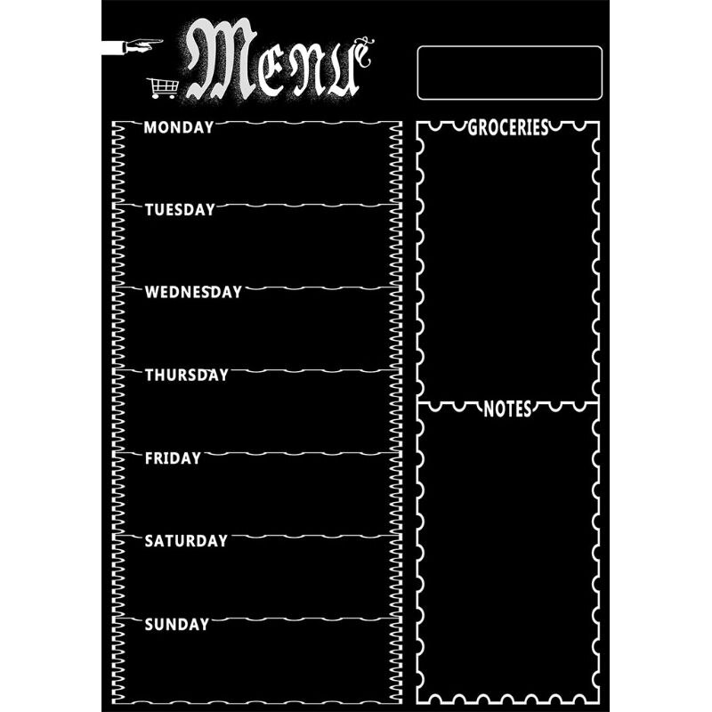 Magnes na lodówkę tablica, raz w tygodniu menu, plan posiłków, osobisty trener, zakupy spożywcze, zarządu, robić lodówka robić kuchni z 8 kolor znacznik: czarny