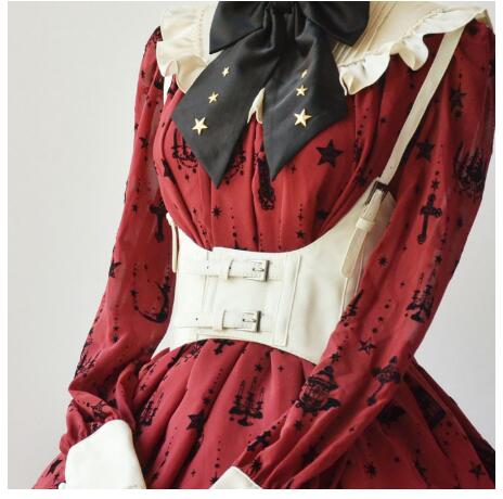 Steampunk arnés Estilo Vintage para mujer corsé chaleco amplia faja con hebilla Lolita colección cinturón de Cosplay traje