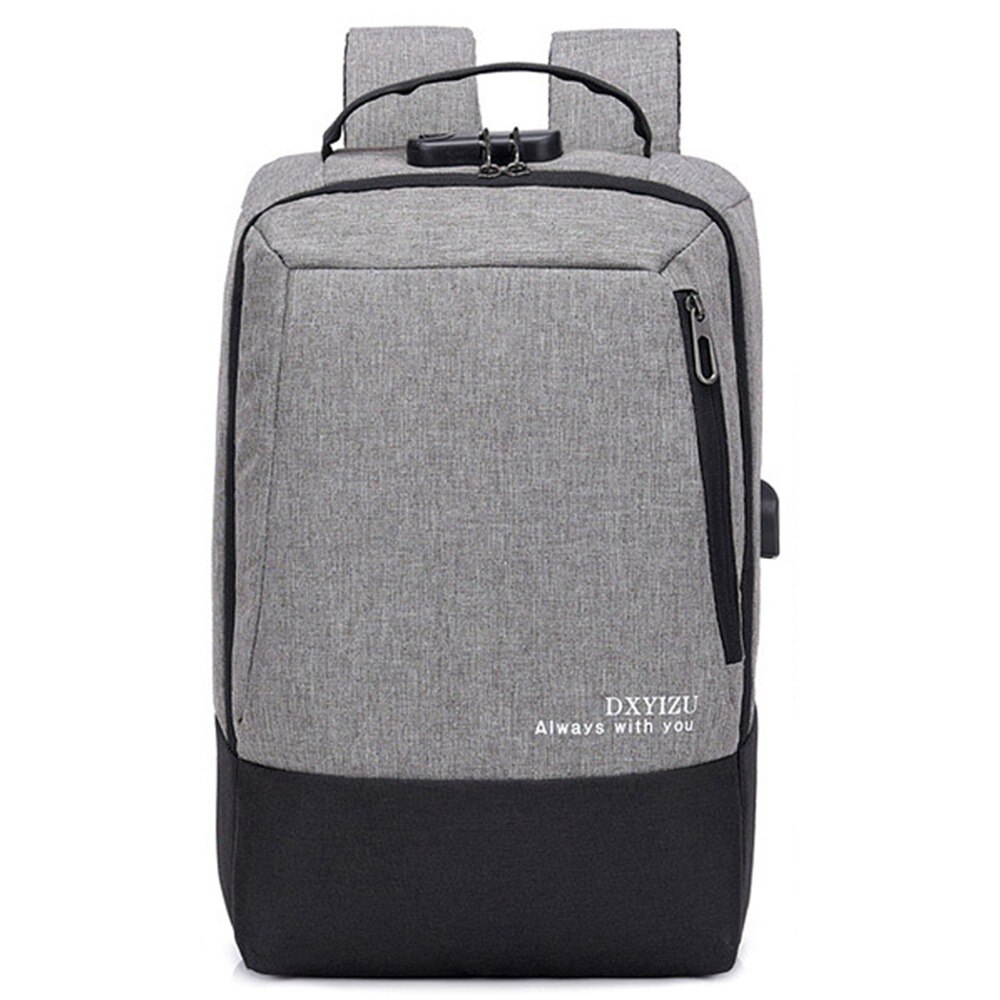 HeloFrn Anti Diefstal Mannen Rugzak USB Opladen Mannelijke Tas Tiener Mannen Bakcpck Voor Laptop Reizen Mochila Grijs Zwart: Gray