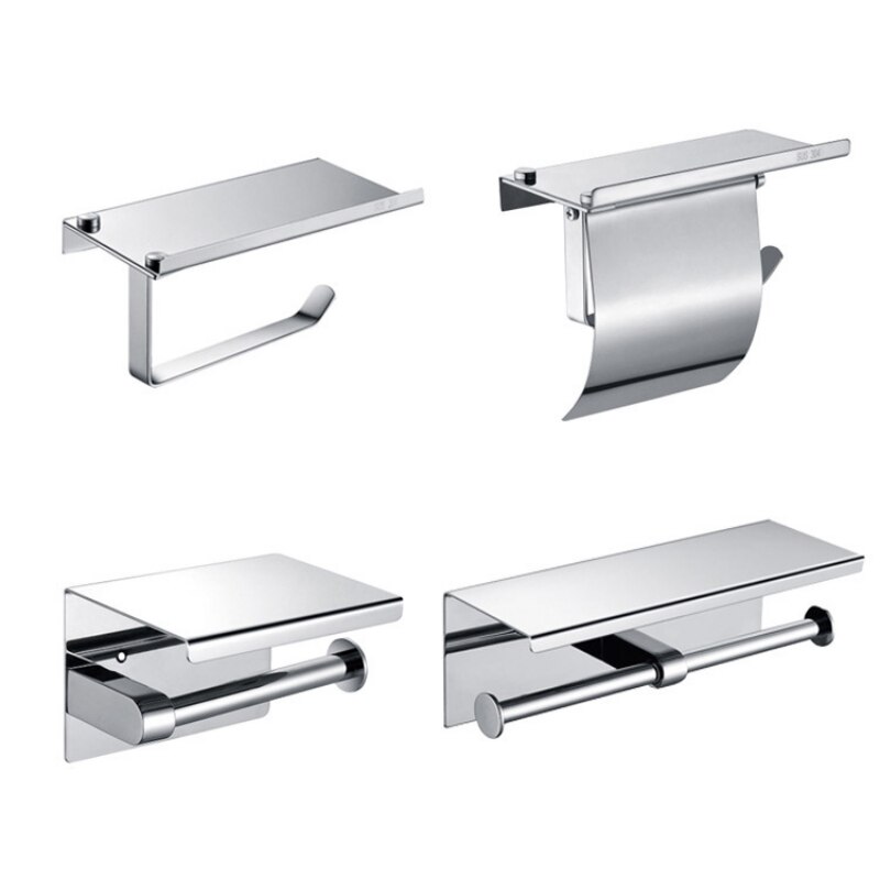 304 Stainless Steel Tissue Box Roll Stand Mobile Phone Stand Toilet Paper Holder Bathroom Tissue Holder