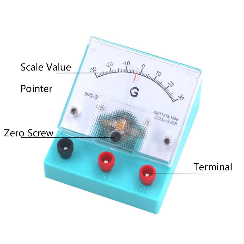 Pointer Gevoelige Galvanometer Bereik ± 30 ± 3mV Fysieke Elektriciteit Experiment Onderwijs Instrument Hoge Gevoeligheid