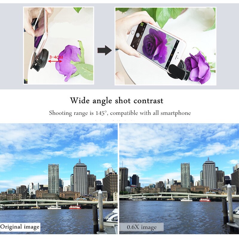 Tokohansun lente da câmera, 4k hd 0.6x grande angular + 15x macro lente para iphone 7 6s 5S 8 x xs se plus telemóvel