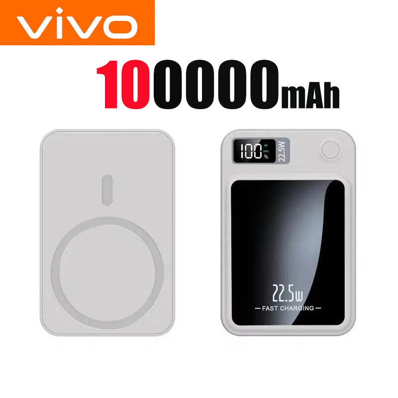 VIVO 200000mAh 22.5W Wireless Magnetic Power Bank Fast Charging Portable External Battery PowerBank Magsafe for iPhone Xiaomi: black
