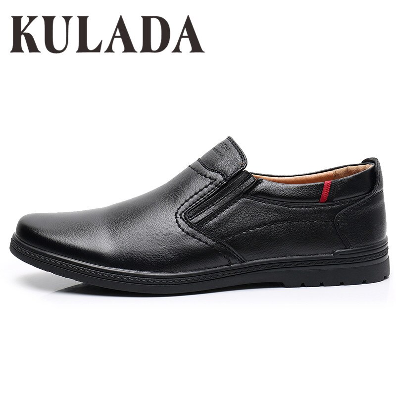 KULADA-zapatos informales para hombre mocasines cómodos de cuero suave, a la , talla grande 46-49