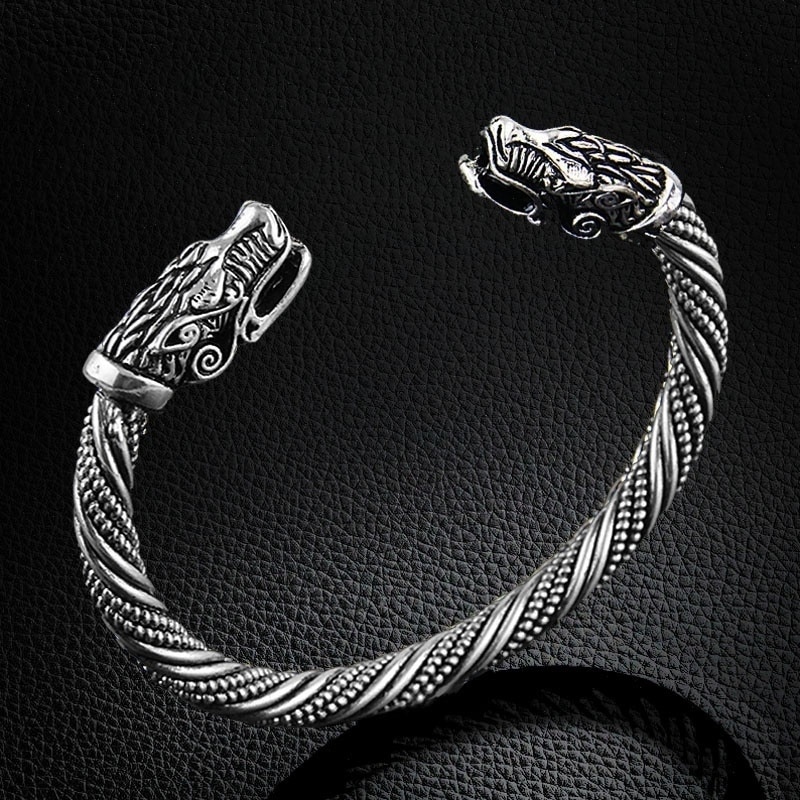 LAKONE-pulsera con cabeza de lobo para adolescentes, joyería india, accesorios de , brazalete vikingo para hombre, pulseras, brazaletes