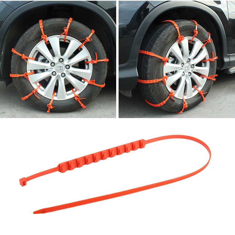 20 piezas de Nylon antideslizante para camión, cadenas de neumáticos de nilón, Snow Mud, Cable de la correa de neumáticos de seguridad para coche con guantes, accesorios para el coche, picos para neumáticos nuevos