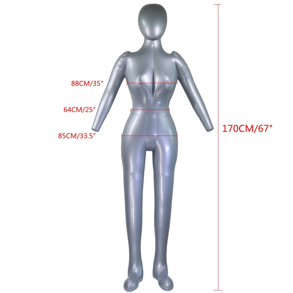 Oppustelig kvinde/kvinder model fuldkropstøj display mannequin dummy model vinduesdisplay rekvisitter 170cm