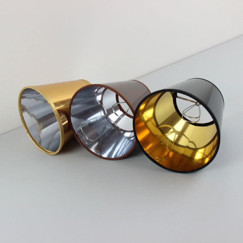 Abat-jour à réflecteur en plastique, 2 pièces, couleur argent, or, noir, marron, à Clip