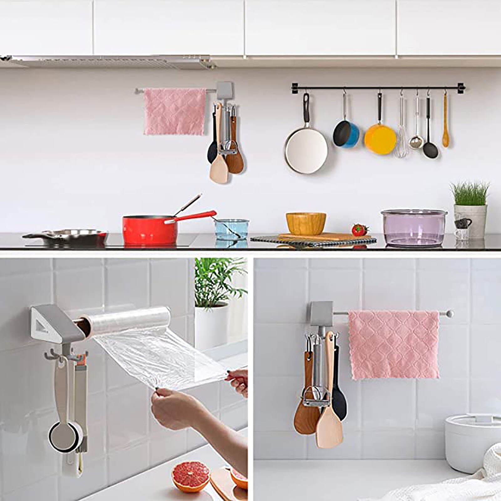 360 Rotation Hook Kitchen Utensils Holder Hanger R... – Grandado