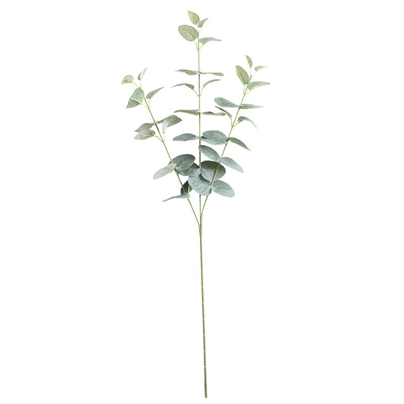 Kunstige blade gren retro grøn silke eukalyptus blad til boligindretning bryllup planter kunststof løv værelse dekoration 68cm